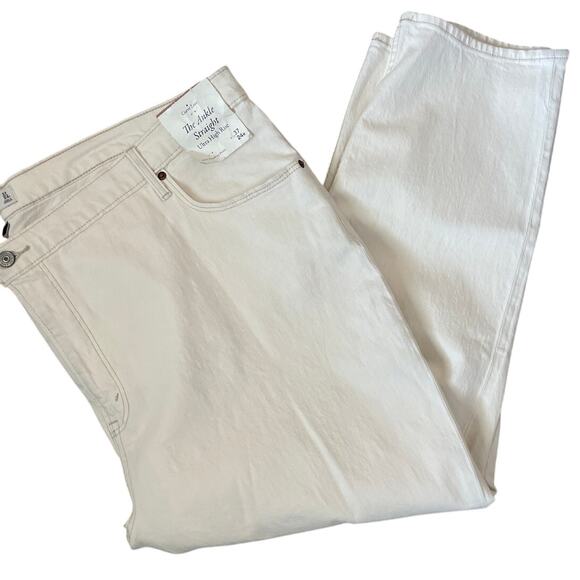 Abercrombie & Fitch The Ankle Straight Curve Love Ultra High Rise Cream‎ Size 24 - Picture 13 of 13